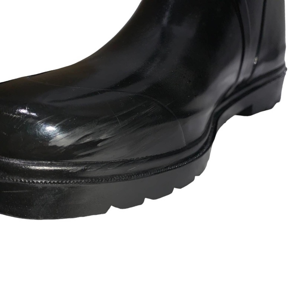 MICHAEL KORS - Signature logo Rain boots, size 10, black w/ brown MK logos - Picture 9 of 10